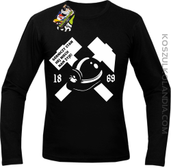 GÓRNICZY STAN NIECH ŻYJE NAM SYMBOL Z KASKIEM -Longsleeve męski czarny 