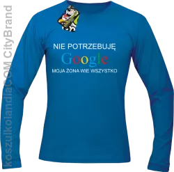 Nie potrzebuję Google moja żona wie wszystko - Longsleeve męski royal