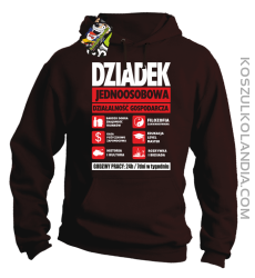 DZIADEK - Jednoosobowa działalność gospodarcza - bluza z kapturem męska - Brązowy