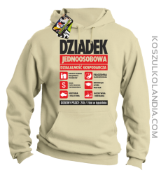 DZIADEK - Jednoosobowa działalność gospodarcza - bluza z kapturem męska - Beżowy