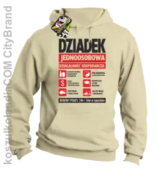 DZIADEK - Jednoosobowa działalność gospodarcza - bluza z kapturem męska - Beżowy