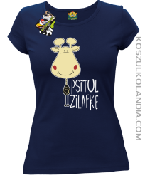 PSITUL ZILAFKE przytul żyrafkę - Koszulka Damska - Granatowy