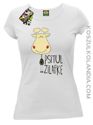 PSITUL ZILAFKE przytul żyrafkę - Koszulka Damska - Biały