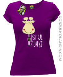 PSITUL ZILAFKE przytul żyrafkę - Koszulka Damska - Fioletowy