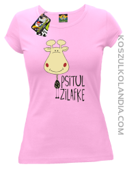 PSITUL ZILAFKE przytul żyrafkę - Koszulka Damska - Jasny Róż