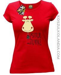 PSITUL ZILAFKE przytul żyrafkę - Koszulka Damska - Czerwony