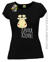 PSITUL ZILAFKE przytul żyrafkę - Koszulka Damska - Czarny