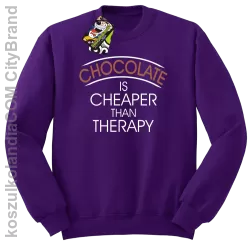 Chocolate is cheaper than therapy - Bluza męska standard bez kaptura fiolet 