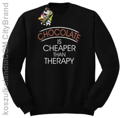 Chocolate is cheaper than therapy - Bluza męska standard bez kaptura czarna 