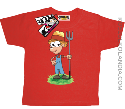 Farmer Kuba - odlotowa koszulka dziecięca - czerwony