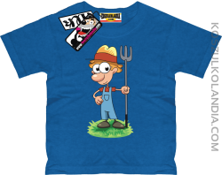 Farmer Kuba - odlotowa koszulka dziecięca - niebieski