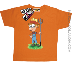 Farmer Kuba - odlotowa koszulka dziecięca - pomarańczowy