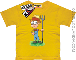 Farmer Kuba - odlotowa koszulka dziecięca - żółty