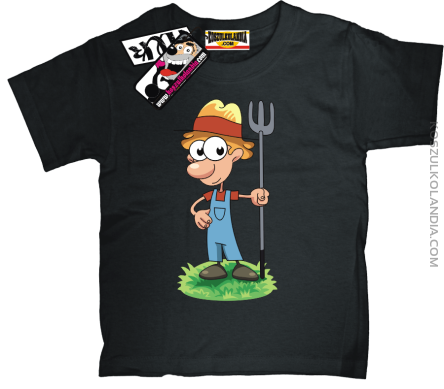 Farmer Kuba - odlotowa koszulka dziecięca - czarny