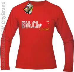 Bitch on a diet - Longsleeve męski czerwona 