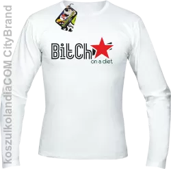 Bitch on a diet - Longsleeve męski biała 