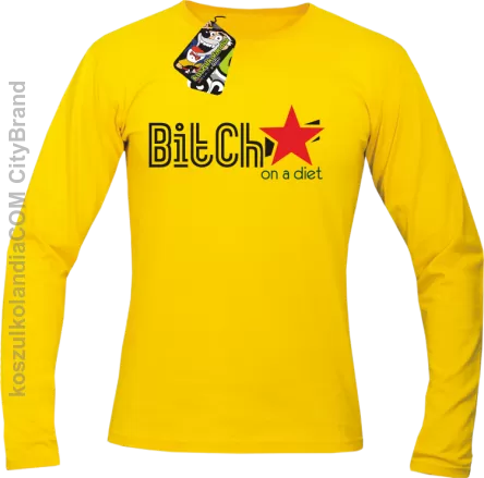 Bitch on a diet - Longsleeve męski żółta 