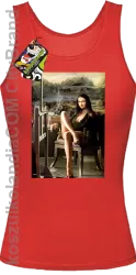 Mona Lisa Model Art - Top damski czerwony 