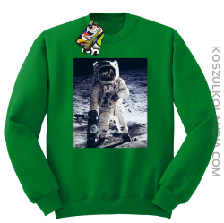 Kosmonauta z deskorolką - Bluza standard bez kaptura zielona 