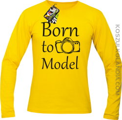 Born to model - Longsleeve męski żółty