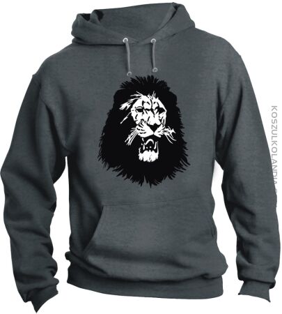 Lion Furious Face Lwia Twarz - Bluza męska z kapturem