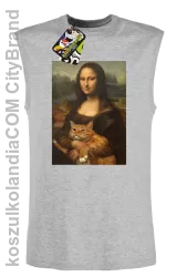 Mona Lisa z kotem - Bezrękawnik męski melanż 