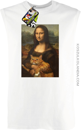 Mona Lisa z kotem - Bezrękawnik męski