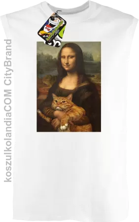 Mona Lisa z kotem - Bezrękawnik męski