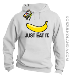 JUST EAT IT Banana - Bluza męska z kapturem biała 