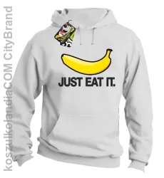 JUST EAT IT Banana - Bluza męska z kapturem biała 