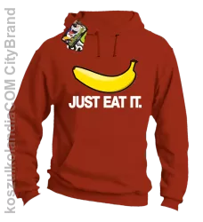 JUST EAT IT Banana - Bluza męska z kapturem pomarańcz 