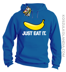 JUST EAT IT Banana - Bluza męska z kapturem niebieska 