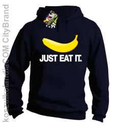 JUST EAT IT Banana - Bluza męska z kapturem granat 