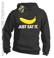 JUST EAT IT Banana - Bluza męska z kapturem szara 