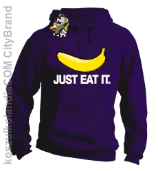 JUST EAT IT Banana - Bluza męska z kapturem fiolet 