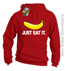 JUST EAT IT Banana - Bluza męska z kapturem czerwona 