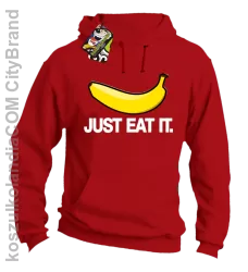 JUST EAT IT Banana - Bluza męska z kapturem czerwona 