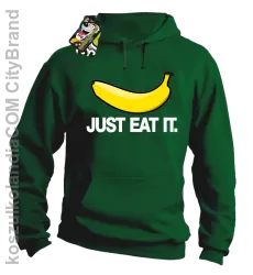 JUST EAT IT Banana - Bluza męska z kapturem zielona 