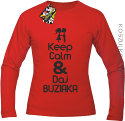 Keep Calm & Daj Buziaka - Longsleeve Męski - Czerwony