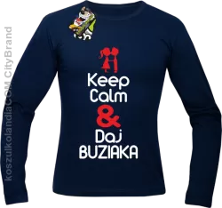 Keep Calm & Daj Buziaka - Longsleeve Męski - Granatowy