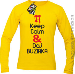 Keep Calm & Daj Buziaka - Longsleeve Męski - Żółty