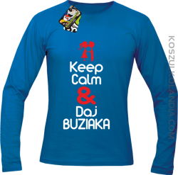 Keep Calm & Daj Buziaka - Longsleeve Męski - Niebieski