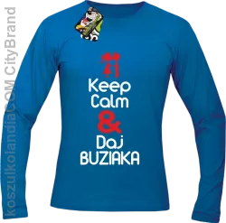 Keep Calm & Daj Buziaka - Longsleeve Męski - Niebieski