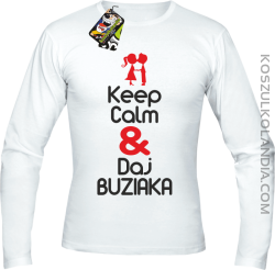 Keep Calm & Daj Buziaka - Longsleeve Męski - Biały