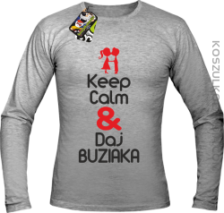 Keep Calm & Daj Buziaka - Longsleeve Męski - Melanż