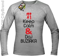 Keep Calm & Daj Buziaka - Longsleeve Męski - Melanż