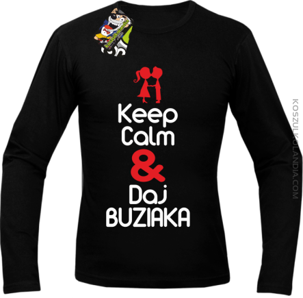 Keep Calm & Daj Buziaka - Longsleeve Męski - Czarny