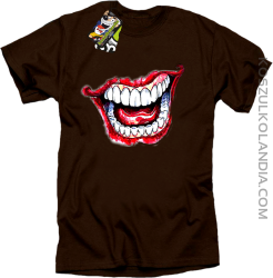 Halloween Jocker Smile Retro - koszulka męska brązowa