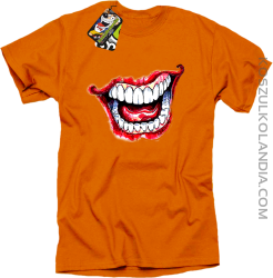 Halloween Jocker Smile Retro - koszulka męska pomarańczowa