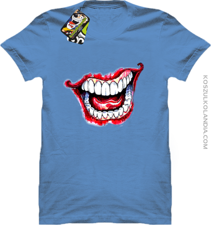Halloween Jocker Smile Retro - koszulka męska błękitna